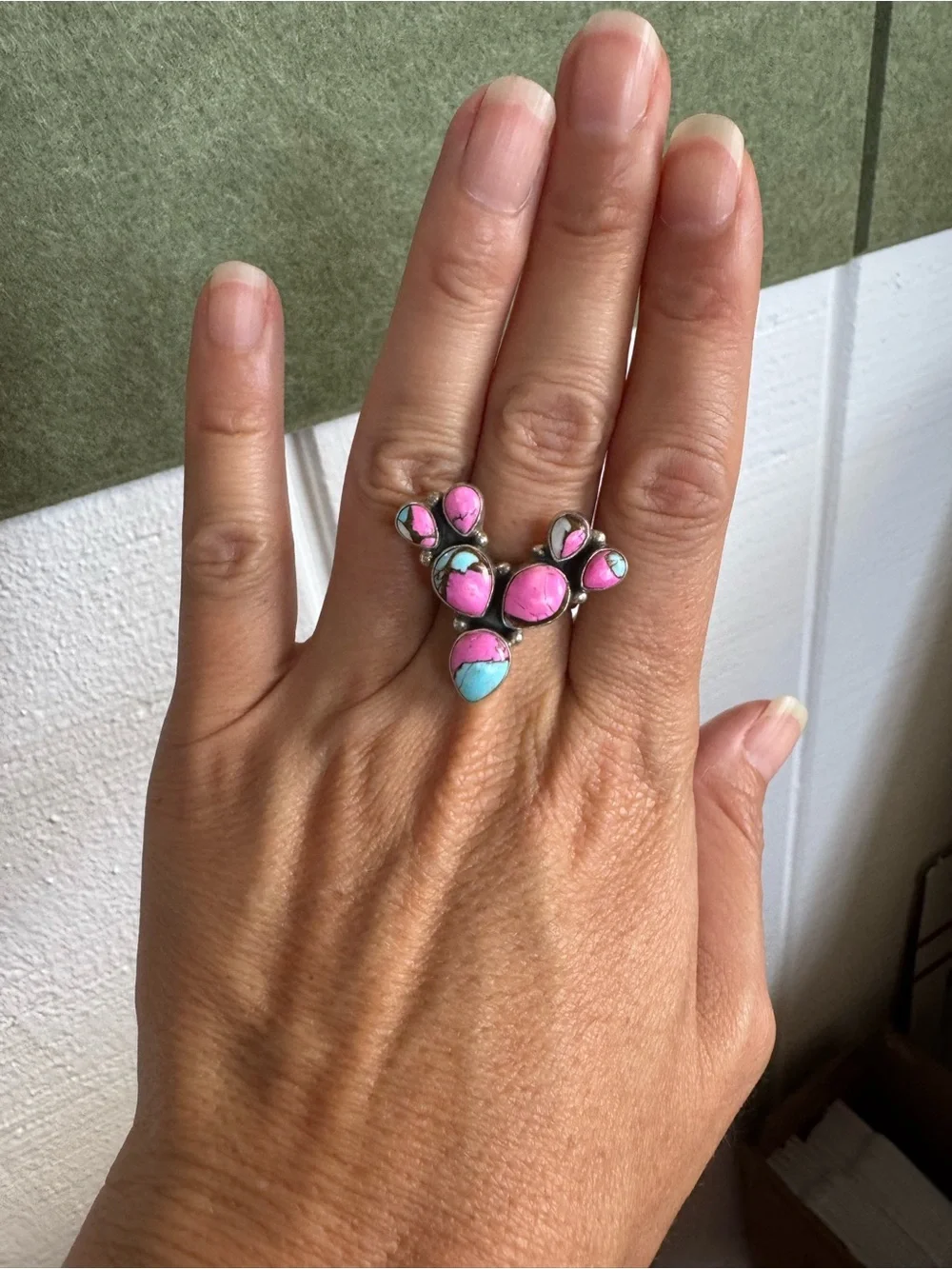 Cotton Candy Cactus Ring